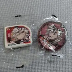 くら寿司 鬼滅の刃 童磨 缶バッジ 消しゴムセット
