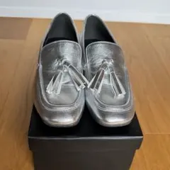 BEAUTY&YOUTH フェイクレザー タッセル ローファー シルバー