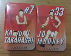 千葉ジェッツ 缶バッジ 2種セット 高橋克実 ジョン・ムーニー　Bリーグ