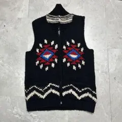 ターザン様専用　名品Ｋanata　カナダ製　カウチンロングベスト　サイズM〜Ｌ