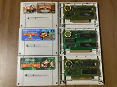 スーパードンキーコングシリーズ　スーパーファミコン　新品電池交換　メンテナンス済