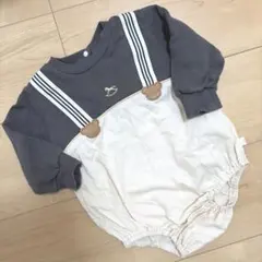 バースデイ cottoli つなぎ風ロンパース トレーナー　80