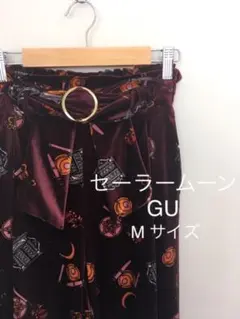 GUジーユー　ワイドパンツ　ワインレッド　Mサイズ