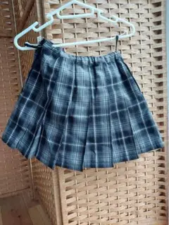 COMME CA ISM 120cm黒白チェックのプリーツスカート