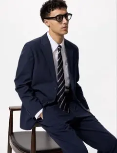 【現行品】UNIQLO ユニクロ 感動ジャケット ネイビー Sサイズ