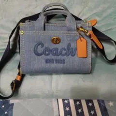 COACH デニム 2way ミニトートバッグ