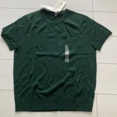 UNIQLOダークグリーン 半袖ニット M