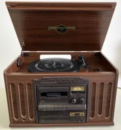 コロンビア GP-28 CD/カセット/レコード/ラジオ 動作確認済み コロムビア（COLUMBIA）音響箱 ラジオ・カセットテープ・LP・CD