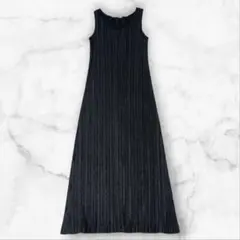 美品✨PLEATS PLEASE プリーツ ロングワンピース ブラック サイズ1