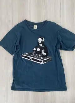 最終値下げ✨ モナリザTシャツ　海外古着　アートTシャツ　モナリザ　グリーン　M