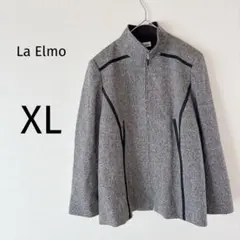 【美品】ラ・エルモ ジャケット 長袖 ジップアップ カシミヤ混 日本製 XL