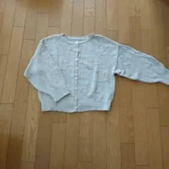 花柄編み込み ニットカーディガン