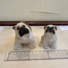ブルドッグ 置物 2点セット ビンテージ - メルカリ
