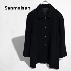 Sanmalsan アンゴラ混 ウールコート 日本製 金ボタン エレガント 上品