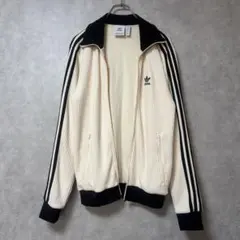adidas トラックジャケット ワッフル生地 ホワイト S 訳あり美品のサムネイル