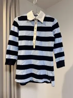 Burberry Blue label バーバリー ボーダー　ポロシャツ　七分丈のサムネイル