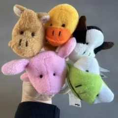 指人形 5体セット ぬいぐるみ ミニ 動物 まとめ売り