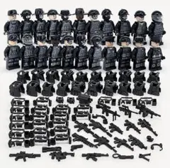 大量 レゴ 互換 SWAT ミニフィグ 特殊部隊 22体セット 武器 銃 付き