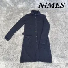 NiMES ニーム 長袖カーディガン ロング丈 シンプル 毛100％