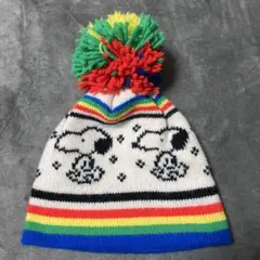 USA製 SNOOPY ニットキャップ アクリル ビンテージ ポンポン