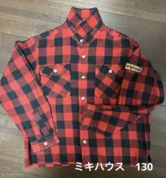 miki HOUSE ミキハウス　赤チェックシャツ　130サイズ