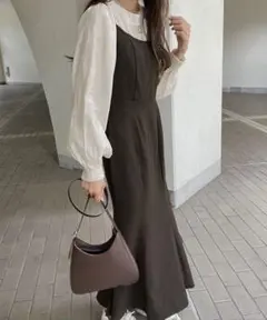 LAUIR バックリボンマーメイドキャミソールワンピース