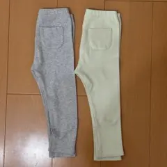 UNIQLO リブレギンス90cm グレー・ミントグリーン