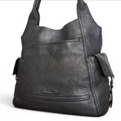 【極美品】COLE HAAN トートバッグ レザー シボ革 黒 A4可 大容量のサムネイル