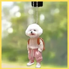 大人気 トイプードル ビションフリーゼ ピンクパンツ キーホルダー オーナメント