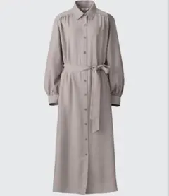 【UNIQLO】ベルテッドシャツワンピース Lサイズ