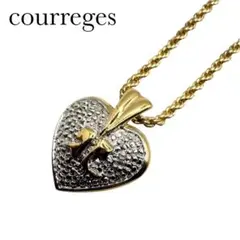 courreges クレージュ　ハート　ペンダント　ネックレス　ゴールドカラー