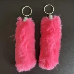 ✨️しっぽキーホルダー✨️ ❤️2個セット❤️ ピンク ファー チャーム