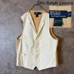 90s Ralph Lauren コットン ジレ ベスト DM1550のサムネイル