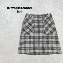 HK WORKS LONDON/チェックミニスカート/M/ブラウン系/大人可愛い