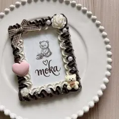 ホイップデコ トレカケース 茶色 バラ くま ハート りぼん