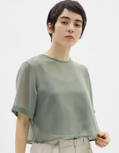 2ピースシアーTブラウス　半袖　S