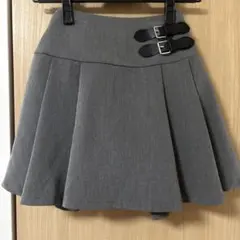 ベルト付き プリーツスカート グレー 140cm