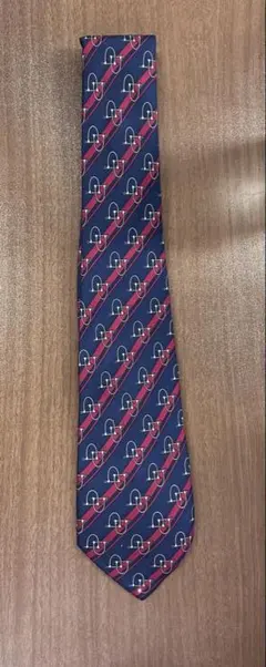 GUCCI ネイビー レッド ストライプ ネクタイ