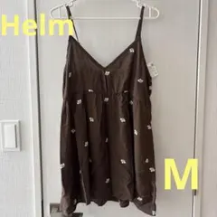 しまむら♡Helm 花刺繍ミニキャミワンピース　濃茶　Mのサムネイル