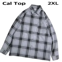 大きいサイズUSA製CalTopキャルトップチェック長袖シャツ2XL