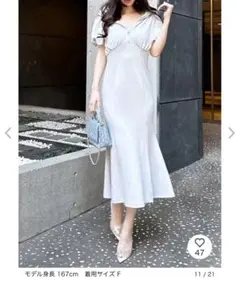 フード付きハーフZIPカットマーメイドワンピース　ロイヤルパーティー