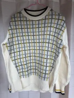 チェック柄ニットセーター 長袖