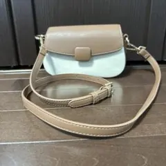 バイカラー ショルダーバッグ ベージュ×ホワイトのサムネイル
