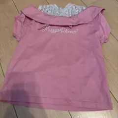 Mezzo Piano ピンク Tシャツ レース襟