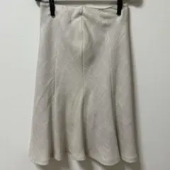 ベージュ フレアスカート ひざ丈 チェック柄 レディース キレイめ