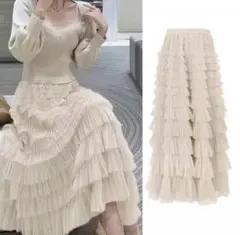新品◆フリルロングスカート/M