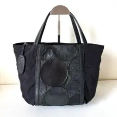 美品 IBIZA トートバッグ　ナイロン レザー　ブラック
