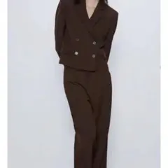 ZARA ダブルブレスト クロップドジャケットのサムネイル
