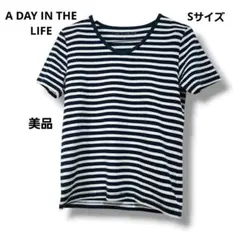 アデイインザライフ ユナイテッドアローズ ボーダーVネックTシャツのサムネイル