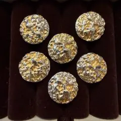 ボタン ヴィンテージ ゴールド金属パーツ 6個セット